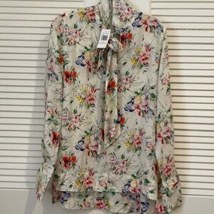 Rosetta Getty Multicolor Floral Blouse New With Tags Size 2 MSRP $850